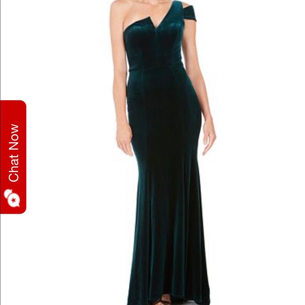 Betsy & Adam Velvet Green Velvet Gown